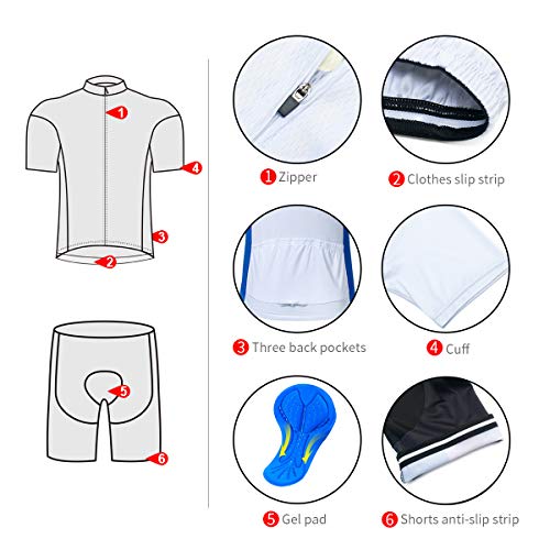 ZDFLC Traje Ciclismo Hombre, Maillot Ciclismo y Culotte Ciclismo con 3D Gel Pad para Verano Deportes al Aire Libre Ciclo Bicicleta