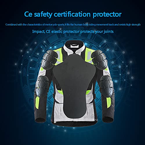 ZDSKSH Cuatro Estaciones Chaqueta De Moto Hombre Motocicleta Armadura De Equipo De Protección, Textil Impermeable, Reflexión De Alto Brillo