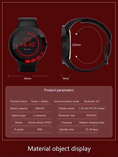 Zeerkeer Smartwatch, Reloj Inteligente Impermeable IP68 Reloj Deportivo Reloj Fitness con Pantalla Táctil Completa Pulsómetro Cronómetros Notificación de Llamada y Mensaje para Android y iOS