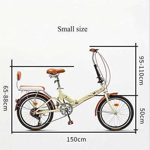 ZEIYUQI Bicicletas 20 Pulgadas Ligero Bicicleta Plegable De Velocidad Variable Adulto Montar Al Aire Libre para Niños,Blanco,Variable Speed A