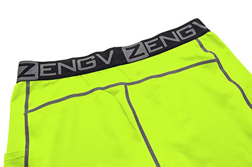 ZENGVEE 3 Piezas Mallas Cortas Hombre Running Pantalones Cortos Hombre de Mallas para Deporte, Fitness, Gym(Black Grey Yellow-XL)