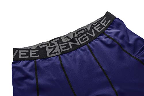 ZENGVEE 3 Piezas Mallas Running Hombre de Secado Rápido para Pantalon Deporte Hombre para Gym, Yoga, Running(Gray Black Navy-M)