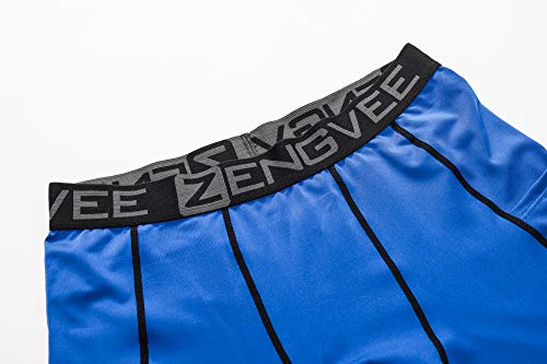 ZENGVEE 3 Piezas Pantalones Cortos Hombre Deporte de Secado Rápido para Running Hombres Deporte para Gym, Yoga, Running(Gray Black Blue-L)