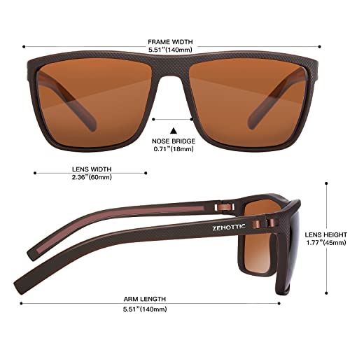 ZENOTTIC Gafas De Sol Polarizadas para Hombre Cuadradas Súper Liviana Marco TR90 Protección UV400