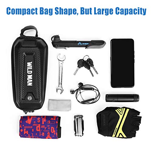 Zeroall Bolsa Cuadro Bicicleta Impermeable Bolsa de Tubo Superior de Bicicleta Bolsa Manillar Bicicleta Compacto Bolsa de Bicicleta para Teléfono Celular(Negro)