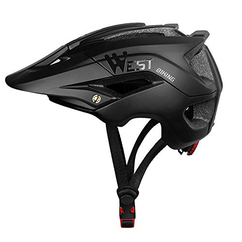 Zeroall Casco de Bicicleta Ligero para Hombre Mujer 56-62cm Tamaño Ajustable Casco de Ciclo con Visera Desmontable Cascos de Ciclismo para Bicicleta Patineta Scooter(Negro)