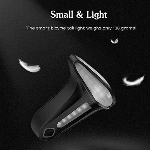 Zeroall Luz Trasera de Bicicleta Forma de T Inteligente Recargable USB IP66 Impermeable, 5 Modos de iluminación Faro Trasero de Bici LED Luz para Bicicleta de Carretera MTB(Negro)