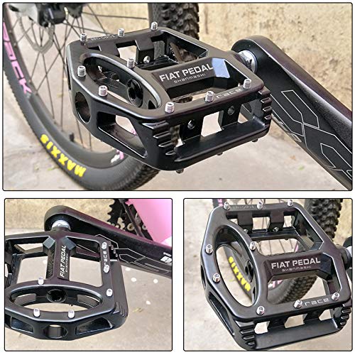 Zeroall Ultraligero Pedales de Bicicleta 9/16" Aleación de Magnesio Pedales Bicicleta Montaña con Superficie Antideslizante, Plataforma Pedales para Bicicleta de Carretera Ciudad MTB(Verde)