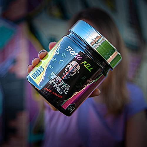 ZETA DRINKS Bebida Energética para gamers en polvo TUBO TROPIC KILL Energía para Esports Y Creadores 400g 40 Bebidas