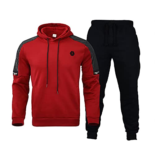 ZEZKT Traje Deportivo para Hombre Pantalones De Jogging Ropa Sudaderas Ocio al Aire Libre en Otoño e Invierno Conjunto de Chándal para Hombre