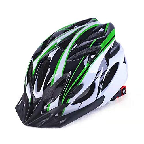 ZFH Casco de Bicicleta Casco de Flujo de Aire Ligero Unisex Pc Cáscara Correa Ajustable Dial Protección de Seguridad en Carretera Color Brillante Aspectos Esenciales,Green