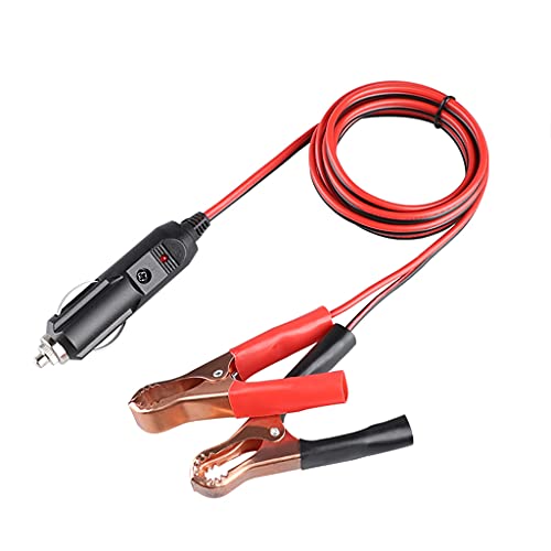 ZHINTE Adaptador de Corriente Abrazadera de cocodrilo para Cable de extensión de Encendedor de Cigarrillos macho-12V-24V Cable de Carga de batería de Puente