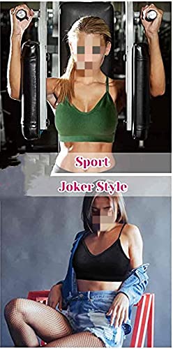 ZHjuju Sujetadores Deportivos para Mujer, Sujetadores Acolchados de 2 Piezas, Sujetador con Cuello en V Mini Camisola, Sujetadores cómodos sin Costuras para Correr, Yoga, aeróbicos y más.