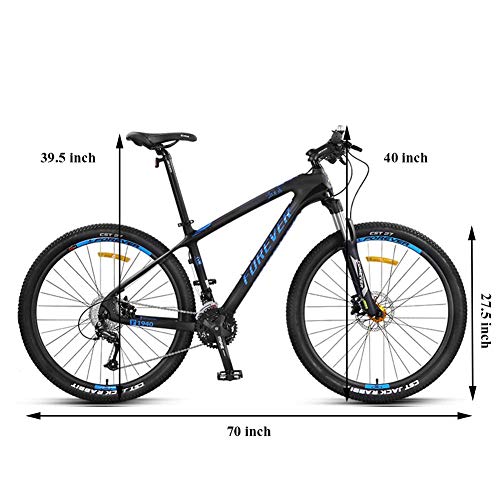 ZHTY Bicicletas de montaña de 27,5 Pulgadas, Cuadro de Fibra de Carbono, Bicicleta de montaña de Doble suspensión, Frenos de Disco, Todo Terreno, Unisex, Bicicleta de montaña, Bicicletas de montaña