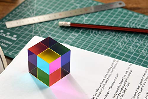 ZhuoChiMall Cubo de Mezcla de Colores CMY, Prisma de Cubo acrílico de 40 mm (1,57 Pulgadas), Cubo CMY para decoración del hogar u Oficina, Juguetes Stem / Steam, Cubo de Aprendizaje de Ciencias