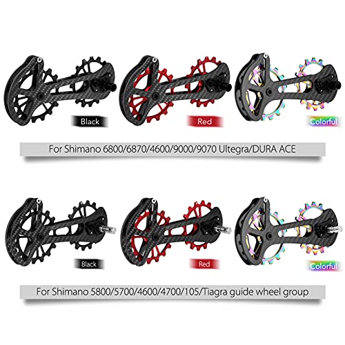 ZIEM 16T Bicicleta Cojinete de cerámica de la Rueda de la polea del Jockey de Fibra de Carbono CNC Guía de desviadores Traseros de Repuesto para Shimano 6800/6870/4600/9000/9070 Ultegra/Dura Ace