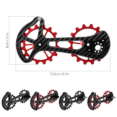 ZIEM 16T Bicicleta Rodamiento de Cerámica Jockey Rueda Set Fibra de Carbono CNC Guía de Desviadores Traseros de Repuesto para Shimano 6800/6870/4600/9000/9070 Ultegra/Dura Ace