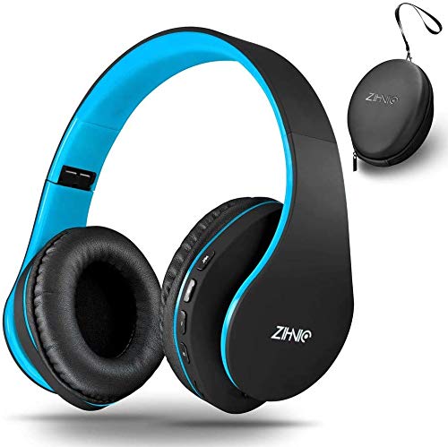 Zihnic Auriculares Bluetooth Inalambricos, Cableados con Micrófono Plegables Estéreo Cascos Inalambricos Bajos Profundos para TV/PC/Teléfonos Celulares, Diadema con Orejeras Confortables …