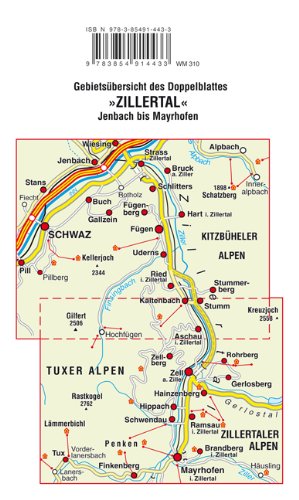 Zillertal XL von Jenbach bis Mayrhofen 1 : 25 000: Wander-, Rad- und Mountainbikekarte. GPS-genau / Laufzeit 2018-2022: WM 310