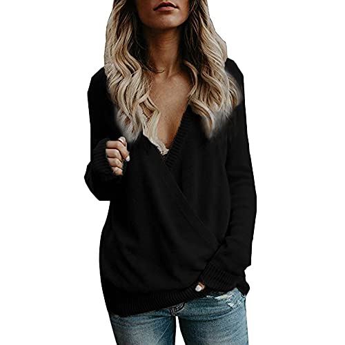 Zilosconcy Jerseys Mujer Modernos Invierno Talla Grande Suéter Cuello Alto Color Liso Manga Larga Elegante Sudadera Tops de Punto 2022 Pullover Blusas