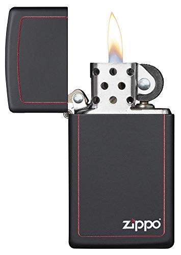 Zippo Logo Mechero, Black Matte, 3.5x1x5.5 cm