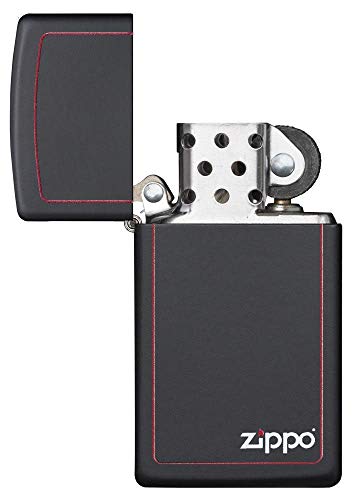 Zippo Logo Mechero, Black Matte, 3.5x1x5.5 cm