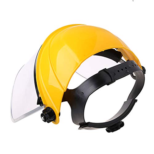 ZIRAN Visera de Casco de Seguridad con protección Facial Completa Transparente para construcción automotriz Pantalla Resistente a Altas temperaturas Amarillo