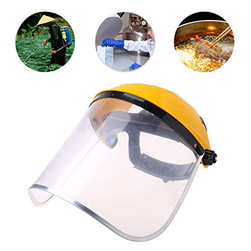 ZIRAN Visera de Casco de Seguridad con protección Facial Completa Transparente para construcción automotriz Pantalla Resistente a Altas temperaturas Amarillo