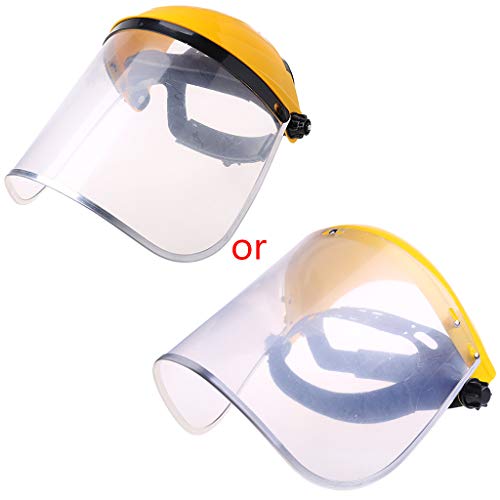 ZIRAN Visera de Casco de Seguridad con protección Facial Completa Transparente para construcción automotriz Pantalla Resistente a Altas temperaturas Amarillo