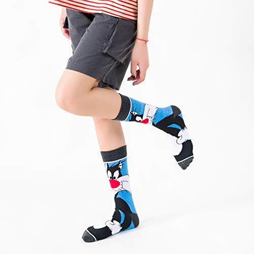 ZJKJ Calcetines para Hombres Conejito De Dibujos Animados Calcetines De Superman De Dibujos Animados Calcetines De Tubo con Personalidad Calcetines Deportivos De Moda(5 Pares)