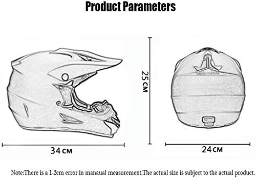 ZLCC Casco de Motocross Profesional, Cascos de Cross de Moto Set con Gafas/Máscara/Guantes, Niño Motos Deportivas Off-Road Enduro Casco ATV MTB BMX Quad Cascos de Motocicleta (C-12,M: 57-58 cm)