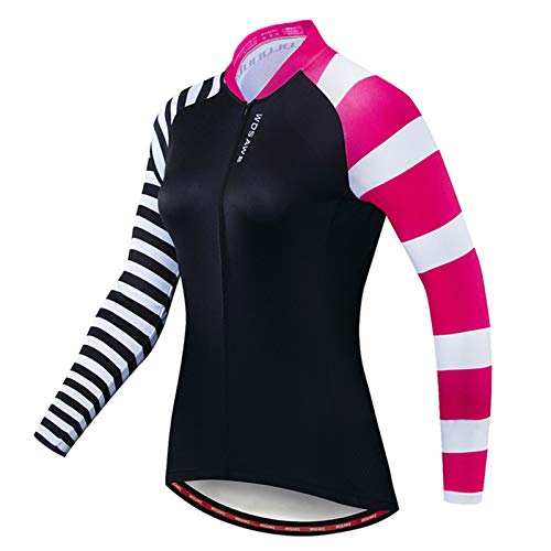 ZMMZZ Los Jerseys de Ciclo de Las Mujeres, Deporte MTB Llevan el Traje de Montar a Caballo Femenino de Secado rápido de Jersey de la Bicicleta,L