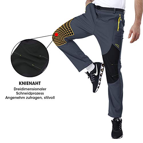 ZOEREA Hombre Pantalones de Trekking Impermeable Invierno Polar Forrado Hombres Pantalones Escalada Senderismo Montaña Aire Libre