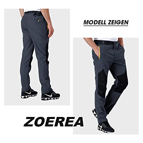 ZOEREA Hombre Pantalones de Trekking Impermeable Invierno Polar Forrado Hombres Pantalones Escalada Senderismo Montaña Aire Libre