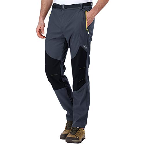 ZOEREA Hombre Pantalones de Trekking Impermeable Invierno Polar Forrado Hombres Pantalones Escalada Senderismo Montaña Aire Libre