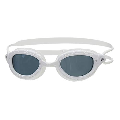 Zoggs Gafas de natación unisex Predator, color blanco y ahumado, pequeño