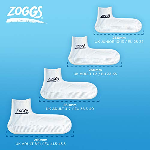 Zoggs Latex Pool Socks - Calcetines de piscina unisex, color blanco / azul marino, talla M