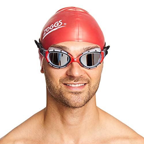 Zoggs Predator Flex Gafas de natación, Unisex Adulto, Negro/Rojo/Espejo, Small