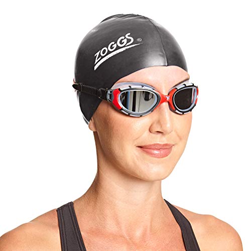 Zoggs Predator Flex Gafas de natación, Unisex Adulto, Negro/Rojo/Espejo, Small