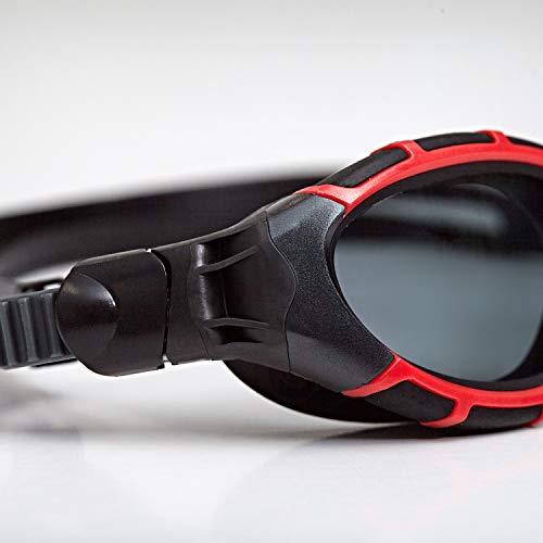 Zoggs Predator Flex Polarized-Regular Fit Gafas de natación, Adultos Unisex, Red/Black/Smoke Polarized