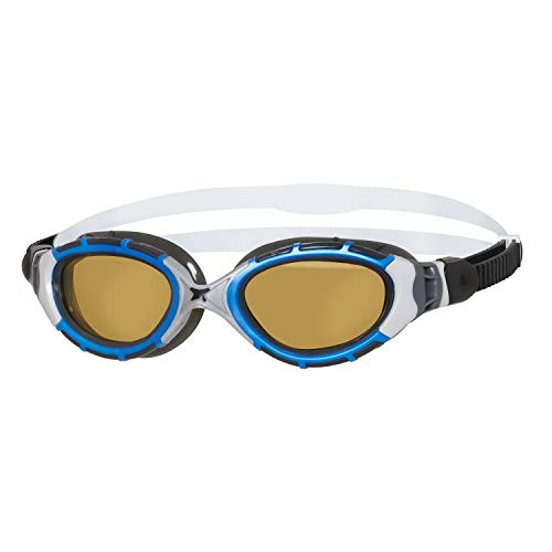 Zoggs Predator Flex Polarized Ultra Reactor Goggles M - Gafas de natación (talla M), color azul y plateado