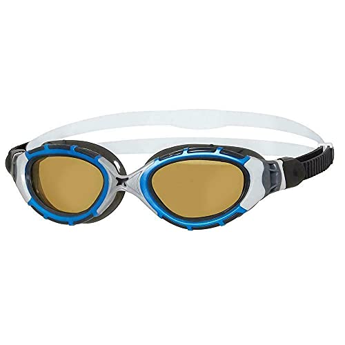 Zoggs Predator Flex Polarized Ultra Reactor Goggles S - Gafas de natación, color azul metalizado y plateado