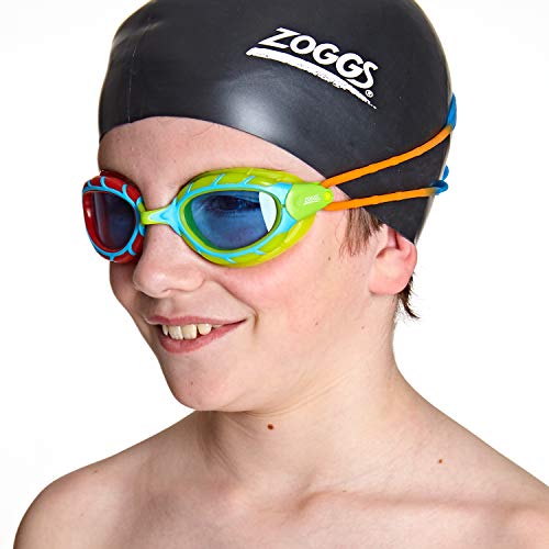 Zoggs Predator Junior Gafas de natación, Rojo/Verde/Azul/Naranja/Tinte, 6-14 años