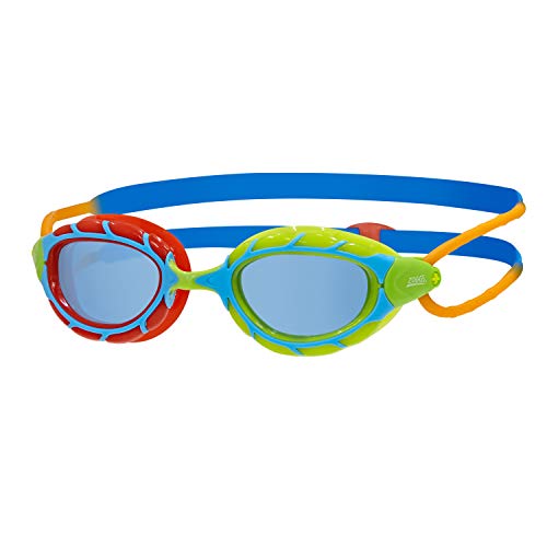 Zoggs Predator Junior Gafas de natación, Rojo/Verde/Azul/Naranja/Tinte, 6-14 años