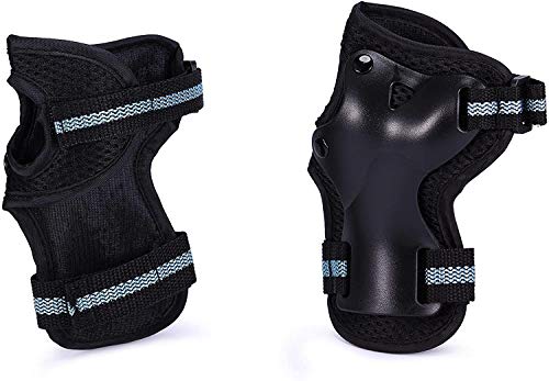 ZONSUSE Juego de Equipos de protección para Adultos, Rodilleras para Adultos 6 Juegos de Accesorios de Bicicleta Protectores Patines de Ruedas Patinaje sobre Bicicletas (Negro Azul, L)