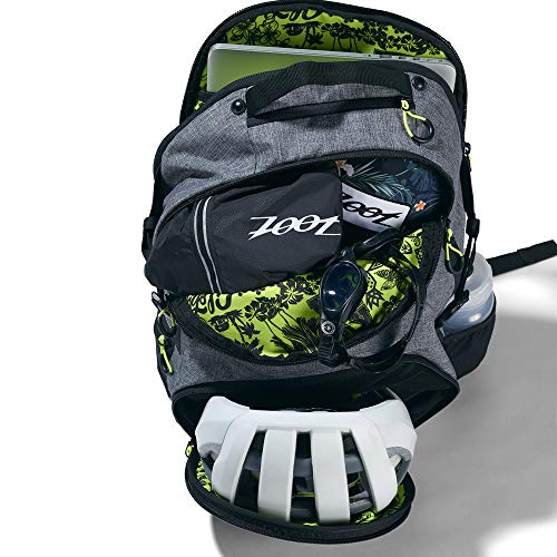 Zoot Mochila Unisex Tri Diseño Lienzo Gris con compartimento para el casco y compartimento húmedo para el entrenamiento y la competición