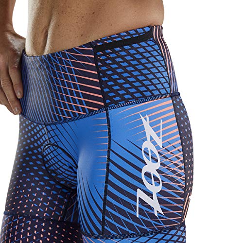 Zoot Pantalones de triatlón para Damas de 6 Pulgadas Estilo Stoke con Acolchado de Asiento en 2D, Bolsillos Laterales, SPF 50+ y Costuras Seamlink Tamaño L