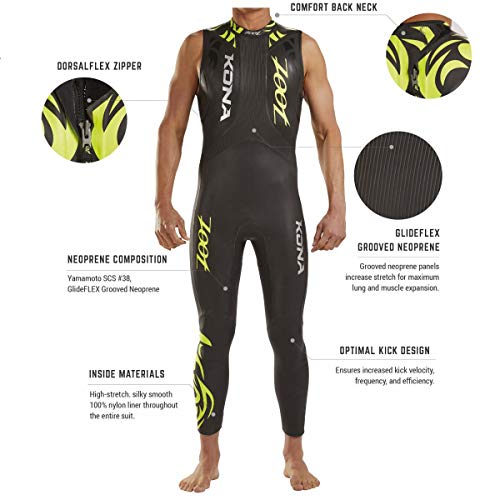 Zoot Traje de Buceo Kona para Hombres sin Mangas con una Bolsa de Neopreno Yamamoto, Ideal para el triatlón y la natación en Aguas Abiertas. Tamaño S