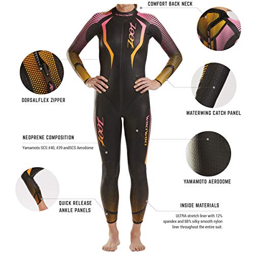 Zoot Traje de Buceo Wikiwiki para Damas con Bolsa Mangas de 0,3 mm de Espesor, Hechas del Mejor Neopreno de Yamamoto e Ideales para el triatlón y la natación en Aguas Abiertas. Tamaño L