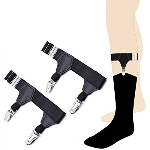 ZOYLINK Ligas De Calcetines Sock Garters Liga EláStica Ajustable Suspender con Abrazaderas Antideslizantes para Hombresntes para Hombres